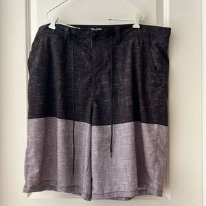 Joe Boxer men drawstring board shorts color block design pockets size 42 brown